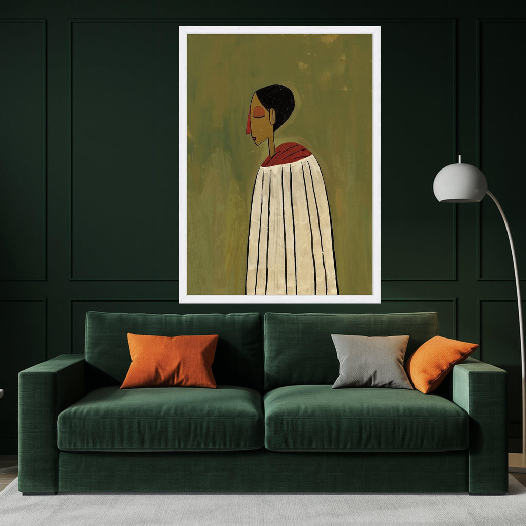 Abstract Woman Portrait, Modern Canvas Art, Minimalist Wall Print, Contemporary Home Decor Ready To Hang,