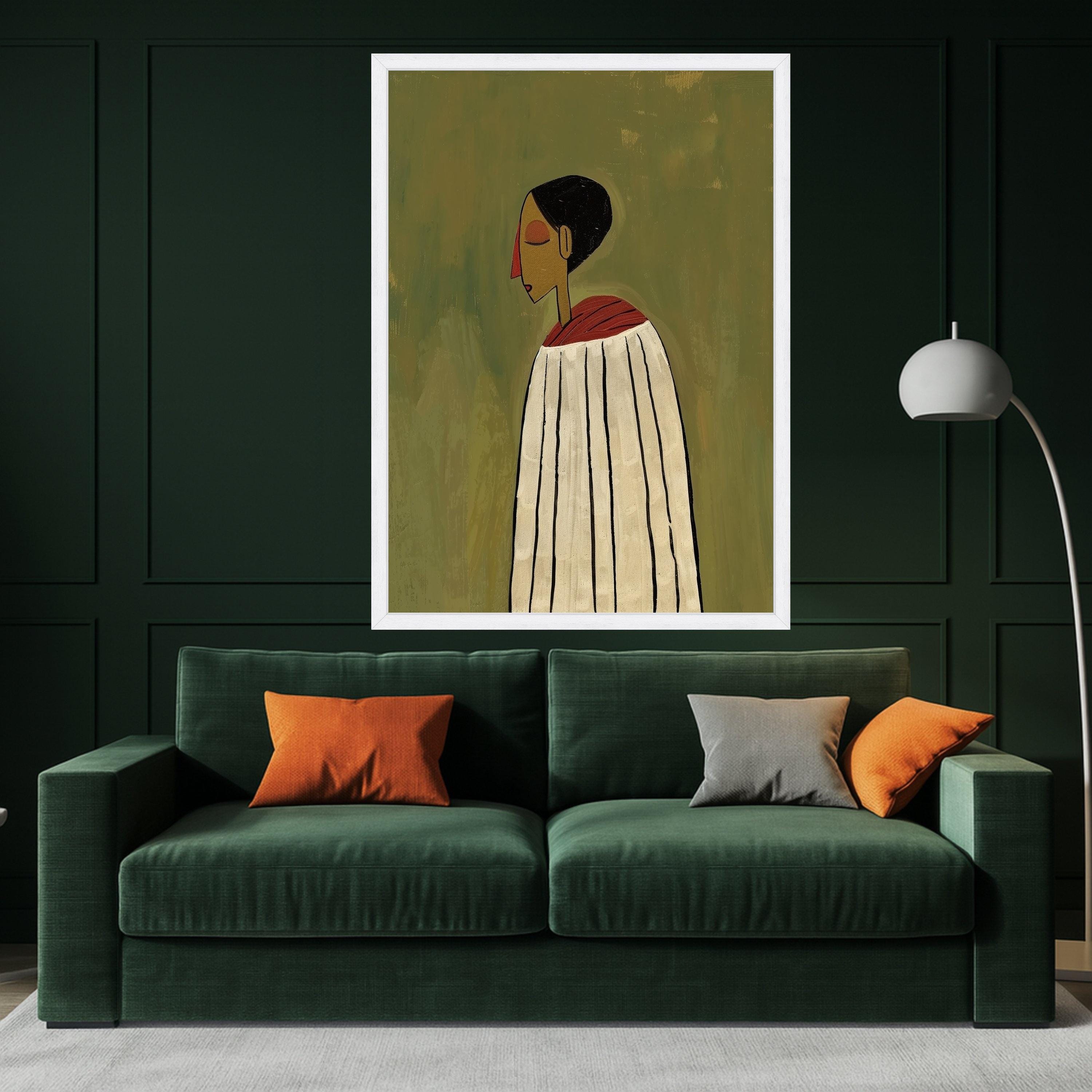 Abstract Woman Portrait, Modern Canvas Art, Minimalist Wall Print, Contemporary Home Decor Ready To Hang,