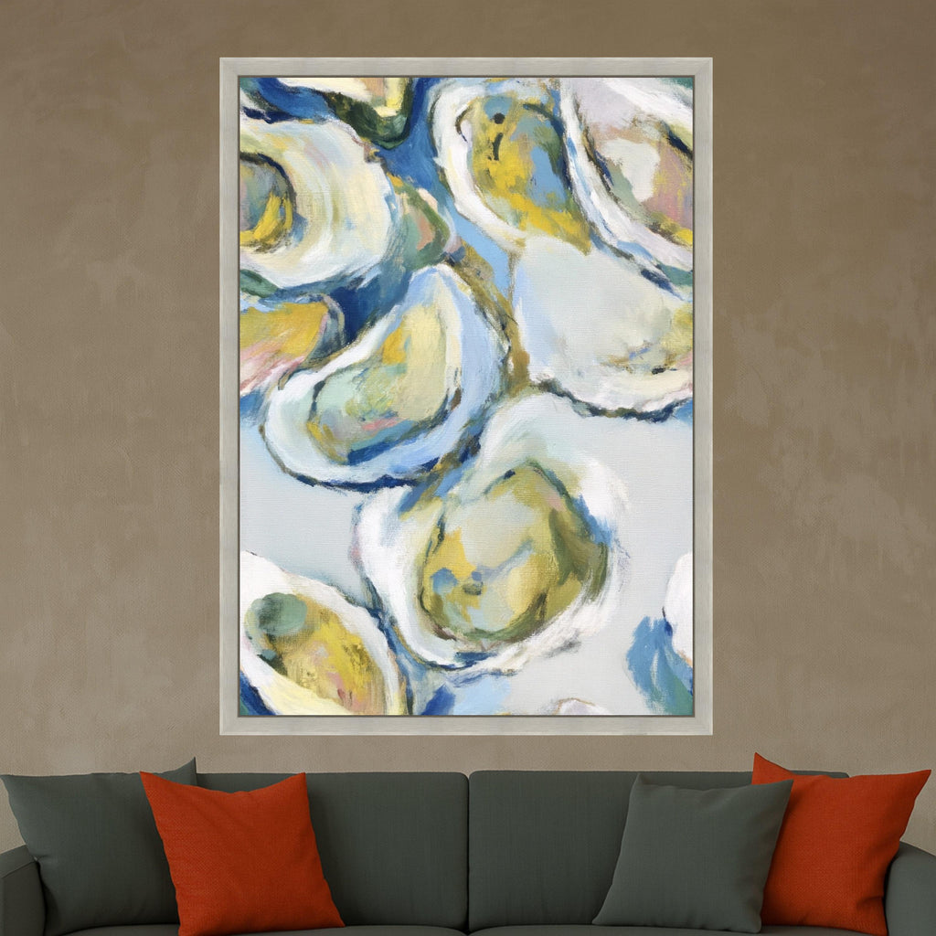 Abstract Oyster Art Canvas, Oyster Shell Wall Art, Coastal Oyster Print, Nautical Oyster Decor, Seaside Canvas Decoration