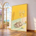 Elegant Oyster Shell Art Canvas, Oyster Print Wall Art, Coastal Oyster Decor, Seafood Dining Canvas, Oyster Shell Wall Art Ready to Hang