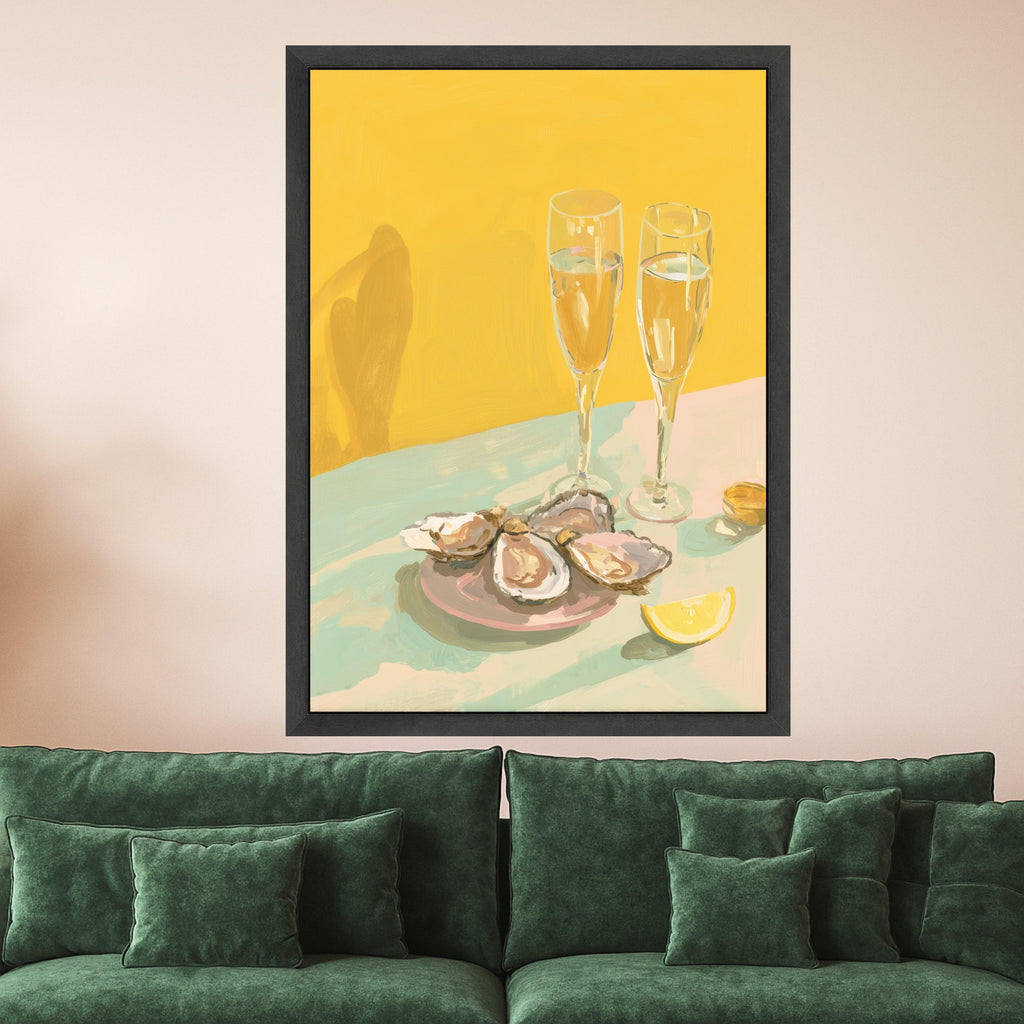 Elegant Oyster Shell Art Canvas, Oyster Print Wall Art, Coastal Oyster Decor, Seafood Dining Canvas, Oyster Shell Wall Art Ready to Hang