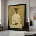 Minimalist Figure Canvas, Striped Outfit, Modern Wall Art, Abstract Figure Painting, Home Decor Canvas Ready To Hang,