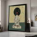 Minimalist Figure Canvas, Striped Outfit Art, Contemporary Wall Decor, Abstract Modern Canvas Ready To Hang,