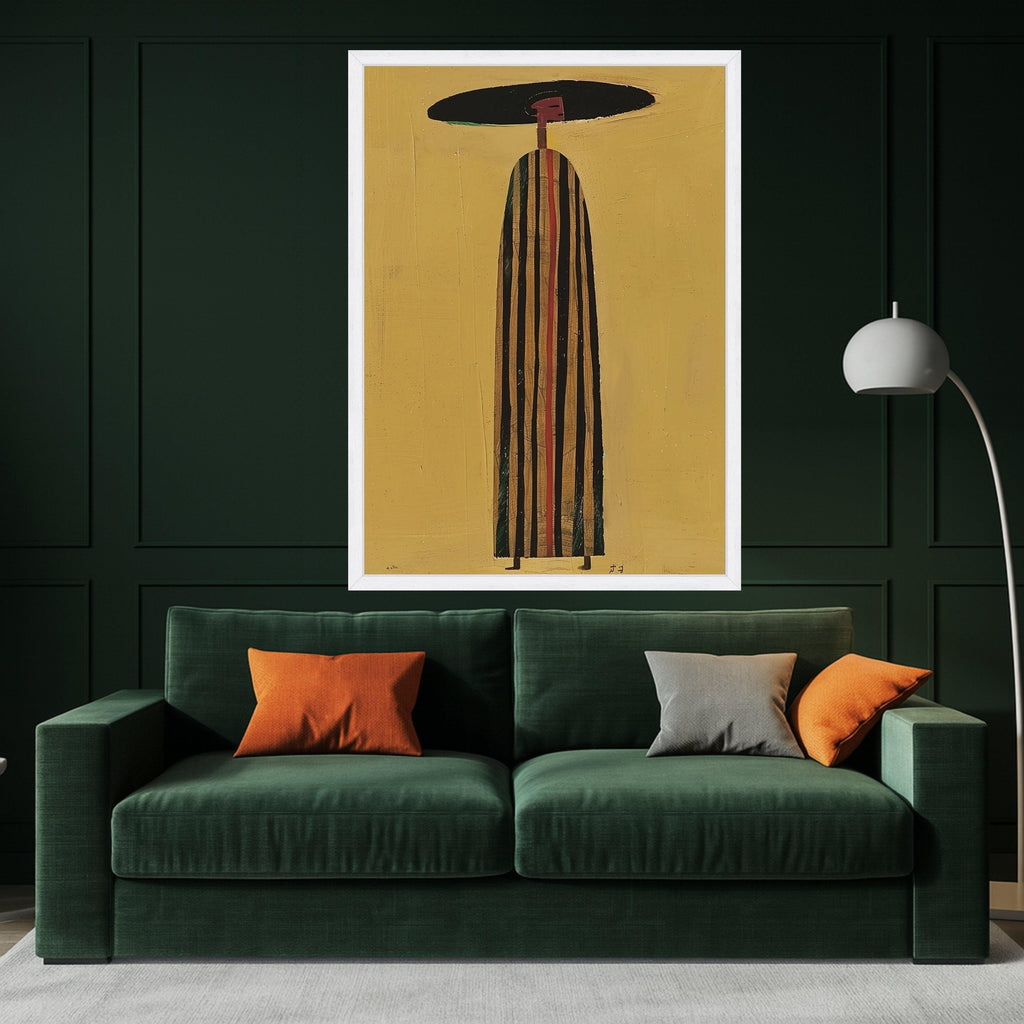 Minimalist Figure Canvas, Striped Outfit Wall Art, Abstract Modern Design, Large Canvas Decoration Ready To Hang,