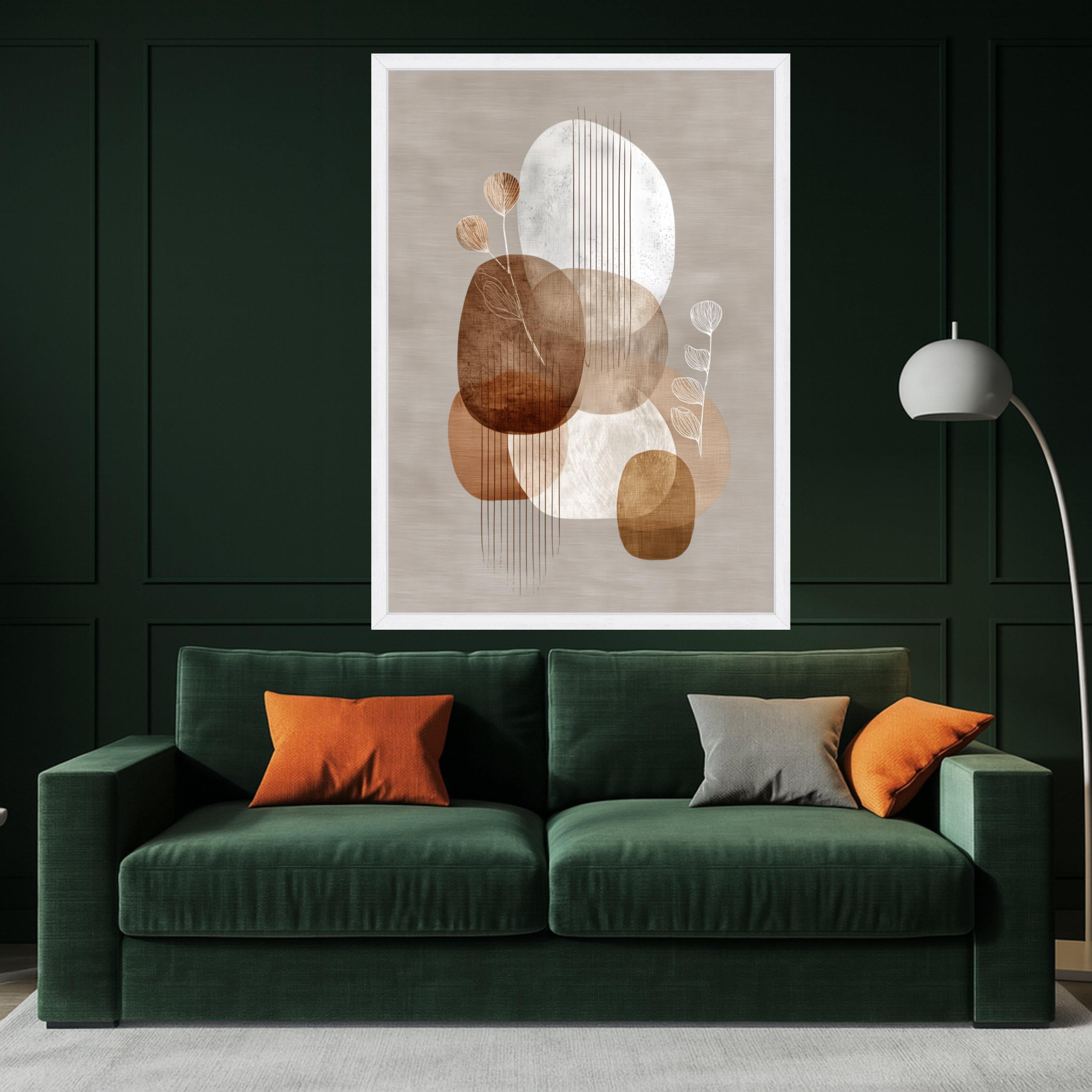 Beige Abstract Shapes Canvas Wall Art, Modern Neutral Tones, Organic Forms and Line Art, Minimalist Home Decoration, Contemporary Canvas
