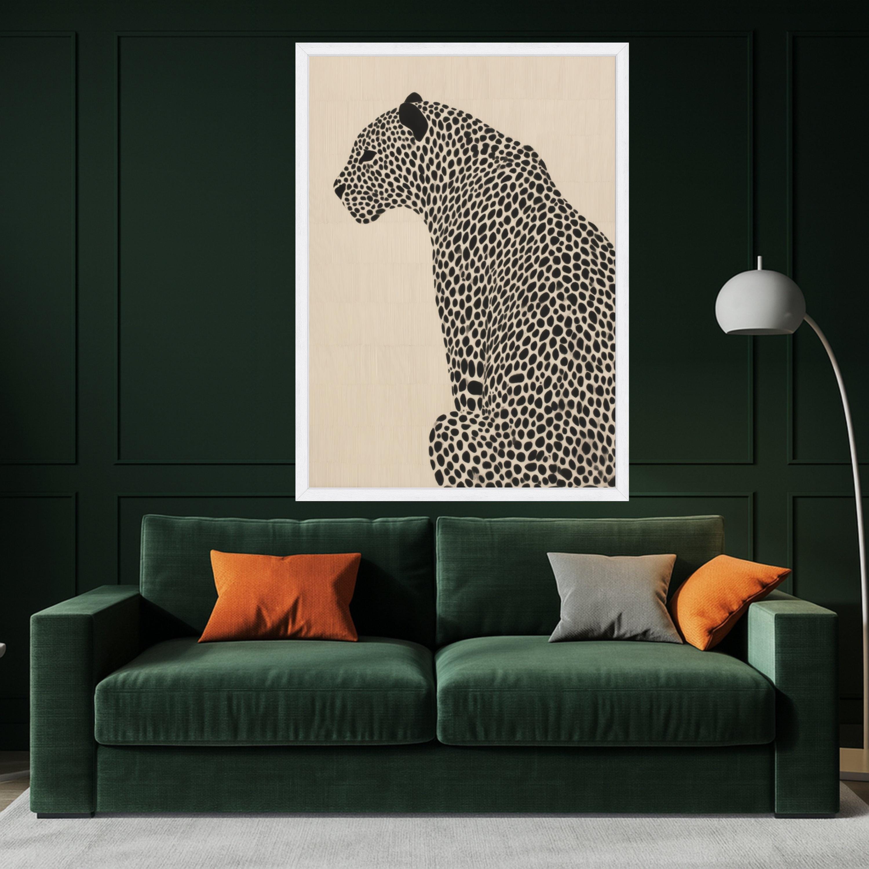 Elegant Spotted Cheetah Canvas, Black and White Animal Wall Art, Minimalist Wildlife Decor, Safari Animal Canvas Print, Modern Home