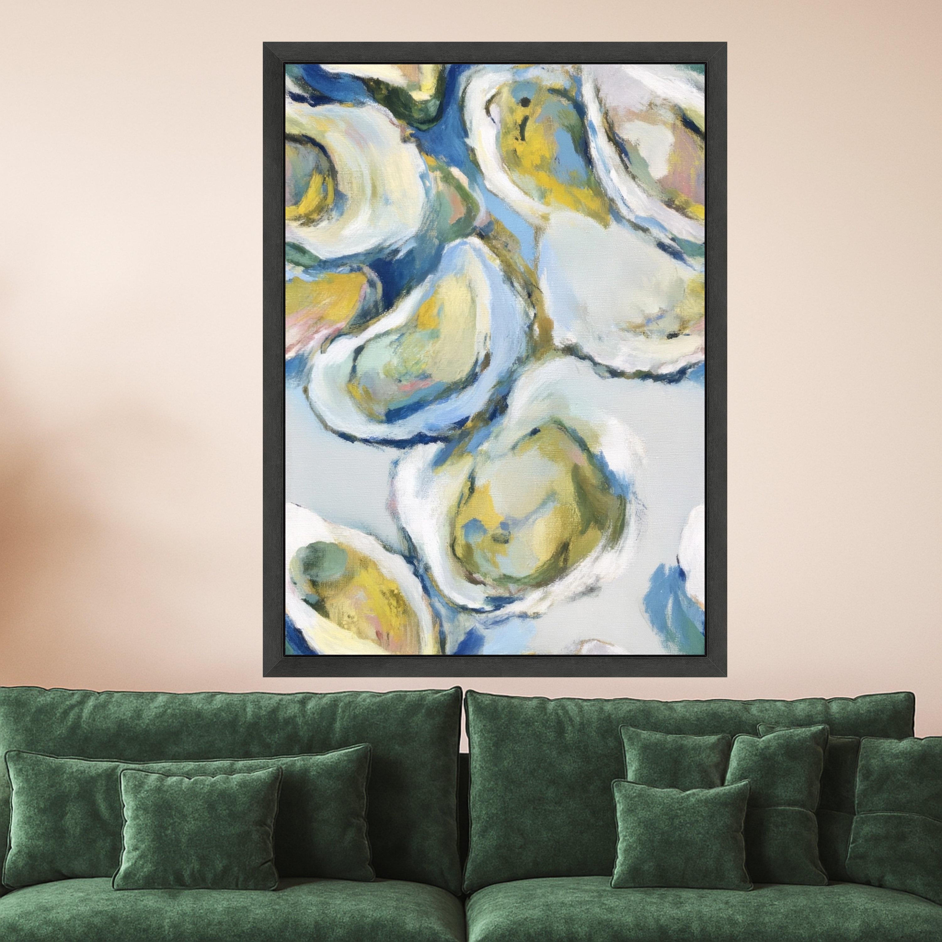Abstract Oyster Art Canvas, Oyster Shell Wall Art, Coastal Oyster Print, Nautical Oyster Decor, Seaside Canvas Decoration