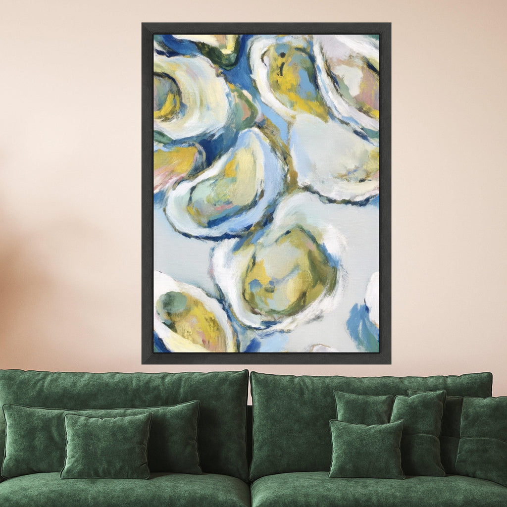 Abstract Oyster Art Canvas, Oyster Shell Wall Art, Coastal Oyster Print, Nautical Oyster Decor, Seaside Canvas Decoration