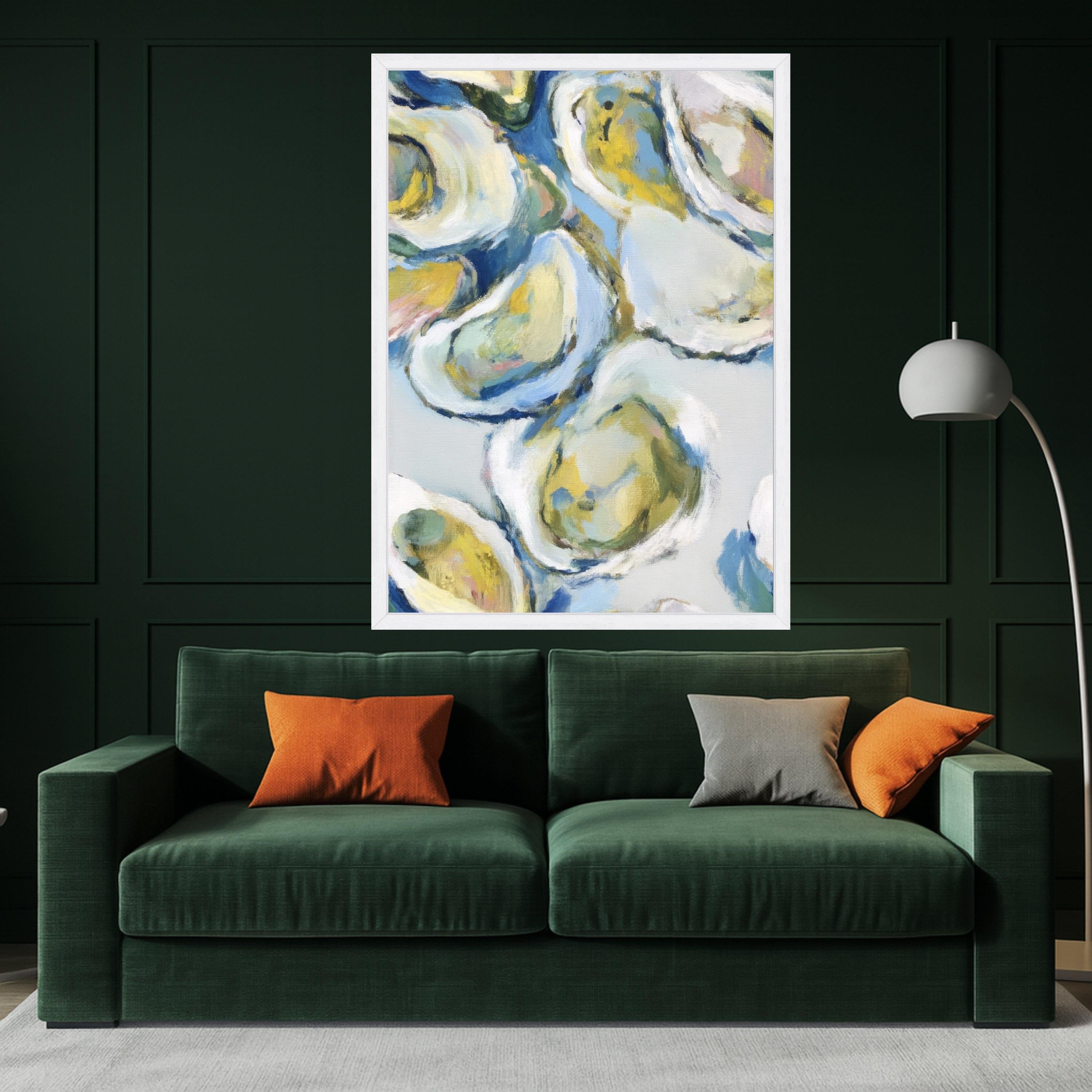 Abstract Oyster Art Canvas, Oyster Shell Wall Art, Coastal Oyster Print, Nautical Oyster Decor, Seaside Canvas Decoration
