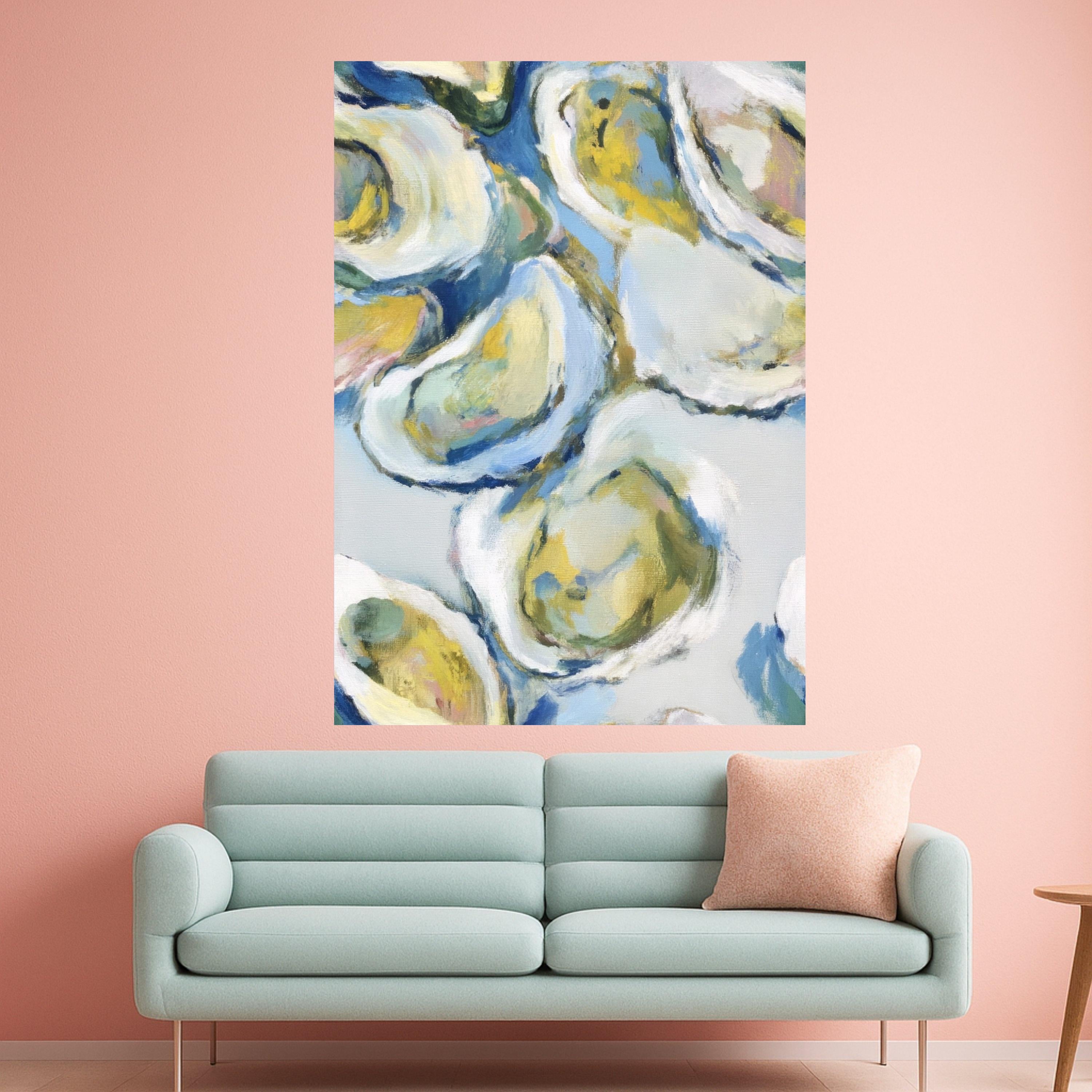 Abstract Oyster Art Canvas, Oyster Shell Wall Art, Coastal Oyster Print, Nautical Oyster Decor, Seaside Canvas Decoration