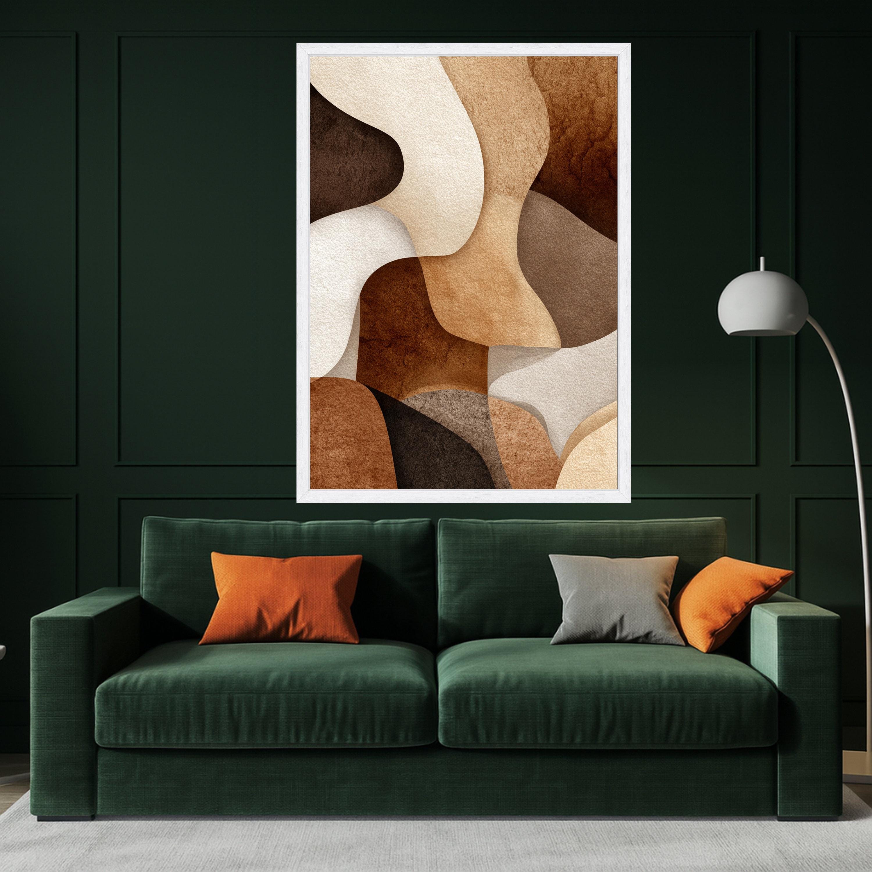 Beige Abstract Shapes Canvas Wall Art, Modern Organic Forms, Neutral Tones Canvas, Contemporary Home Decor, Wall Art Design