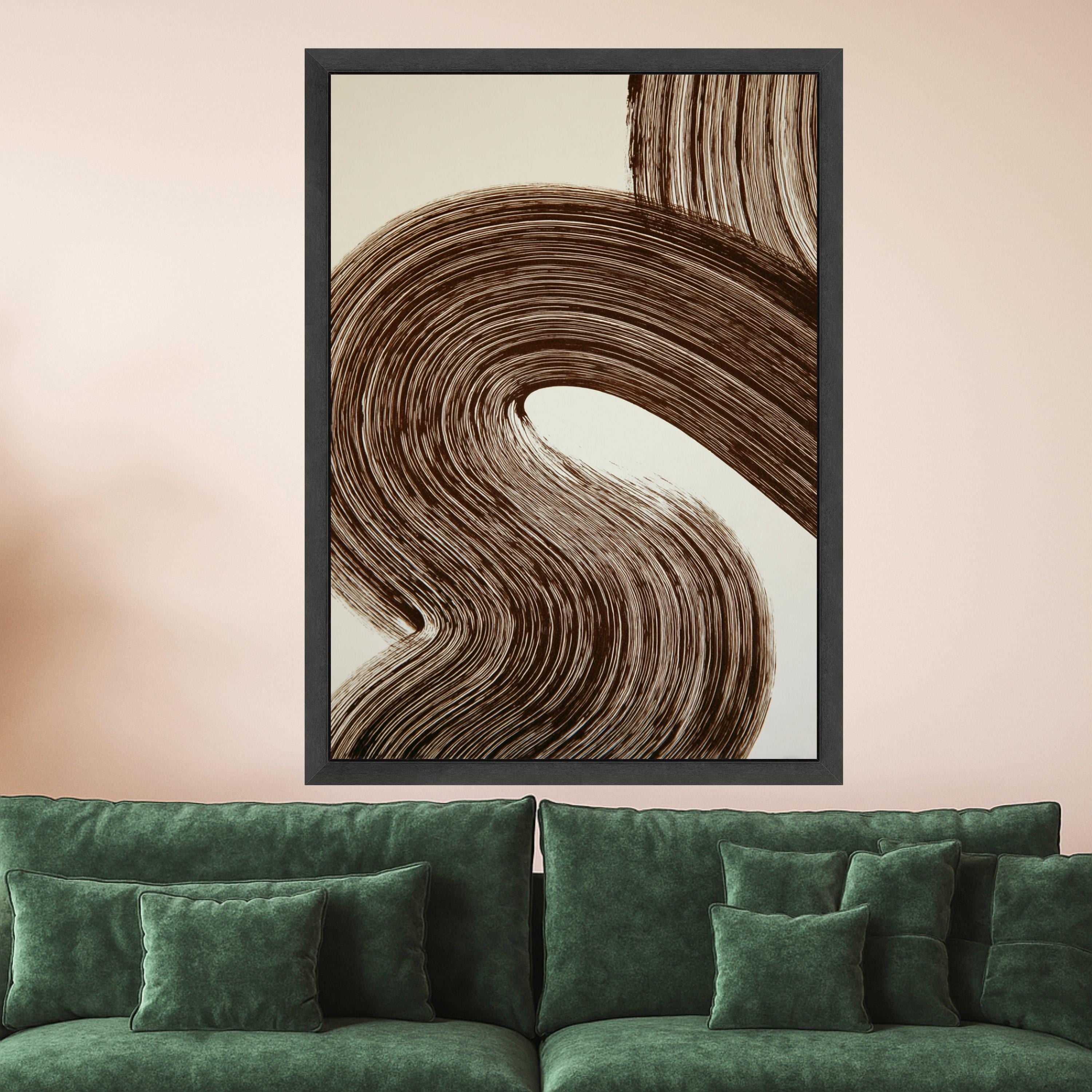 Abstract Brown Swirl Canvas, Modern Minimalist Wall Art, Earth Tone Home Decor, Contemporary Canvas Painting, Ready to Hang Artwork