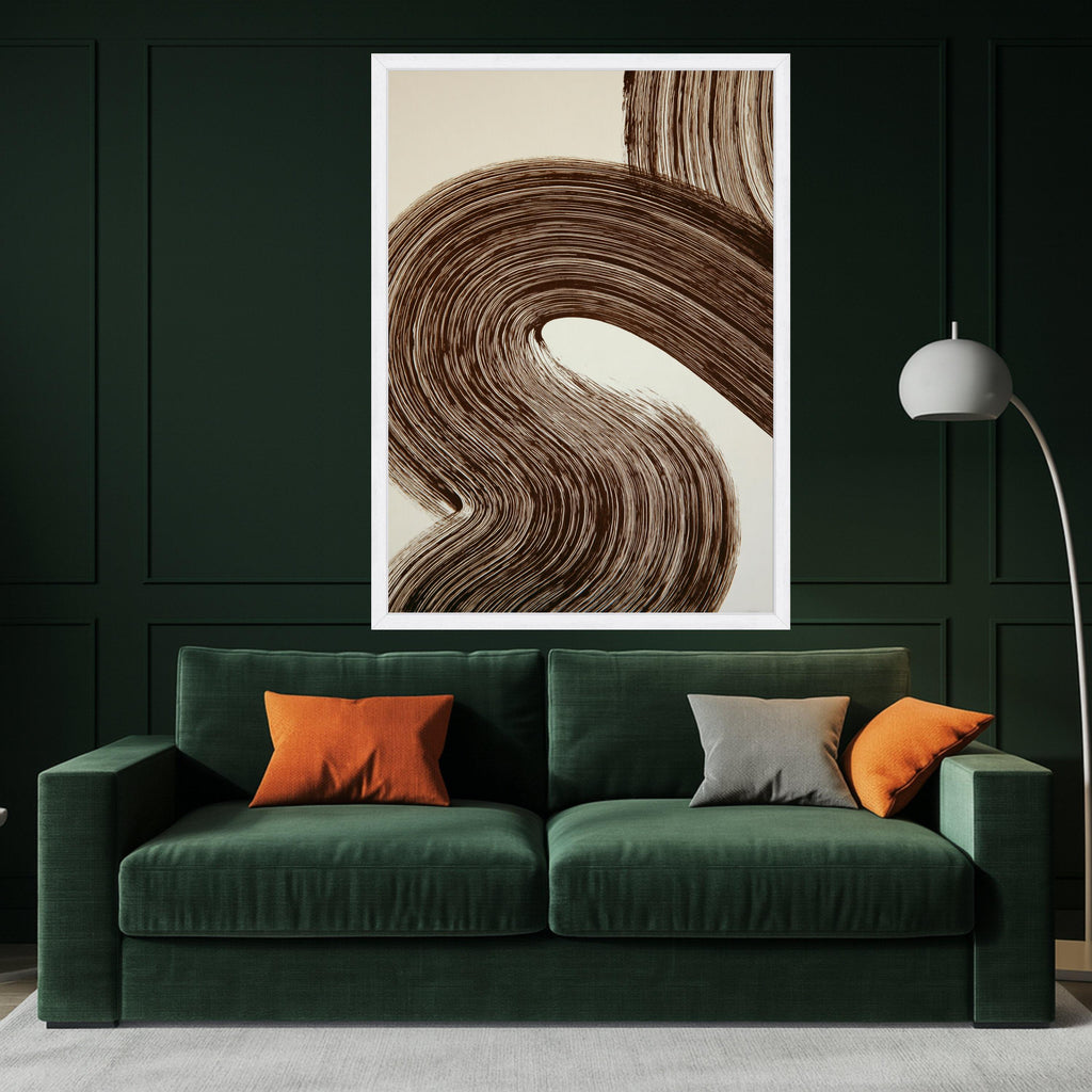 Abstract Brown Swirl Canvas, Modern Minimalist Wall Art, Earth Tone Home Decor, Contemporary Canvas Painting, Ready to Hang Artwork