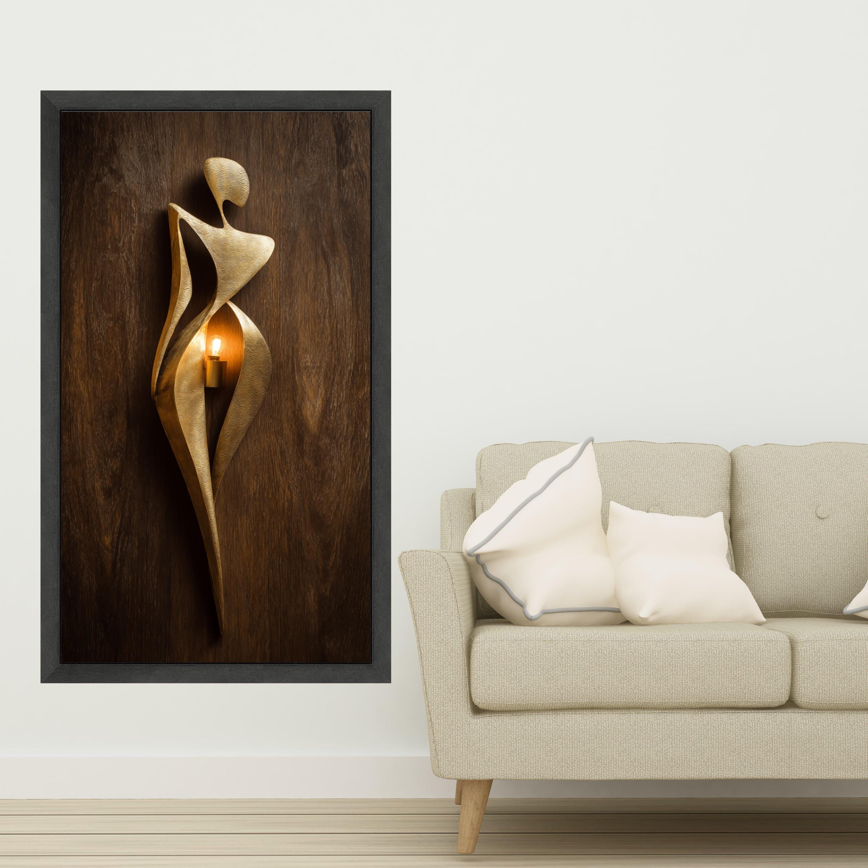 Abstract Sculpture Canvas Wall Art, Modern Figurative Design, Gold Art, Contemporary Home Decoration, Elegant Wall Hanging