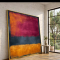 Mark Rothko Abstract Wall Art, Modern Minimalist Painting, Deep Red and Orange Rectangles, Contemporary Home Decor, Ready to Hang