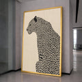 Elegant Spotted Cheetah Canvas, Black and White Animal Wall Art, Minimalist Wildlife Decor, Safari Animal Canvas Print, Modern Home