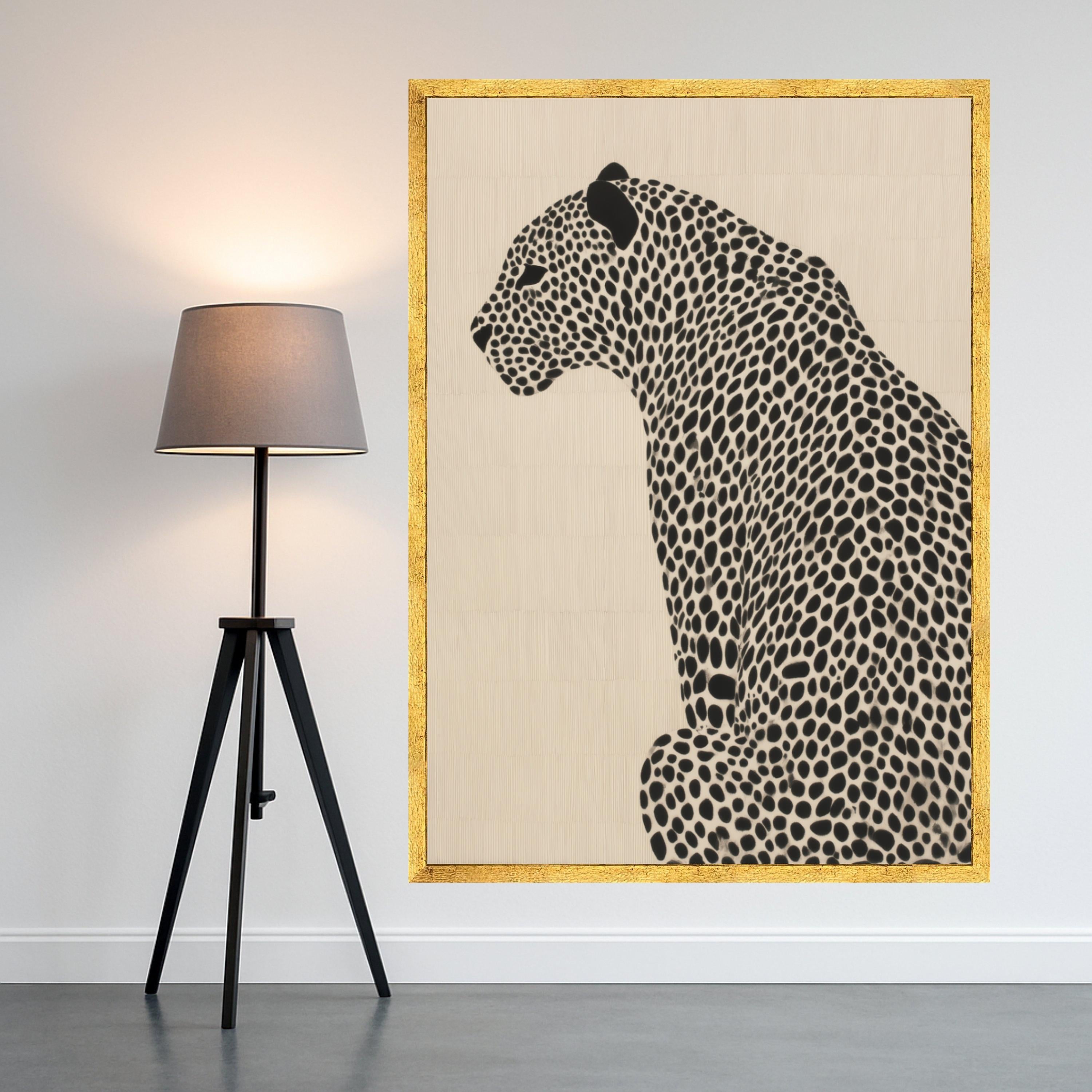 Elegant Spotted Cheetah Canvas, Black and White Animal Wall Art, Minimalist Wildlife Decor, Safari Animal Canvas Print, Modern Home