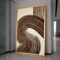 Abstract Brown Swirl Canvas, Modern Minimalist Wall Art, Earth Tone Home Decor, Contemporary Canvas Painting, Ready to Hang Artwork