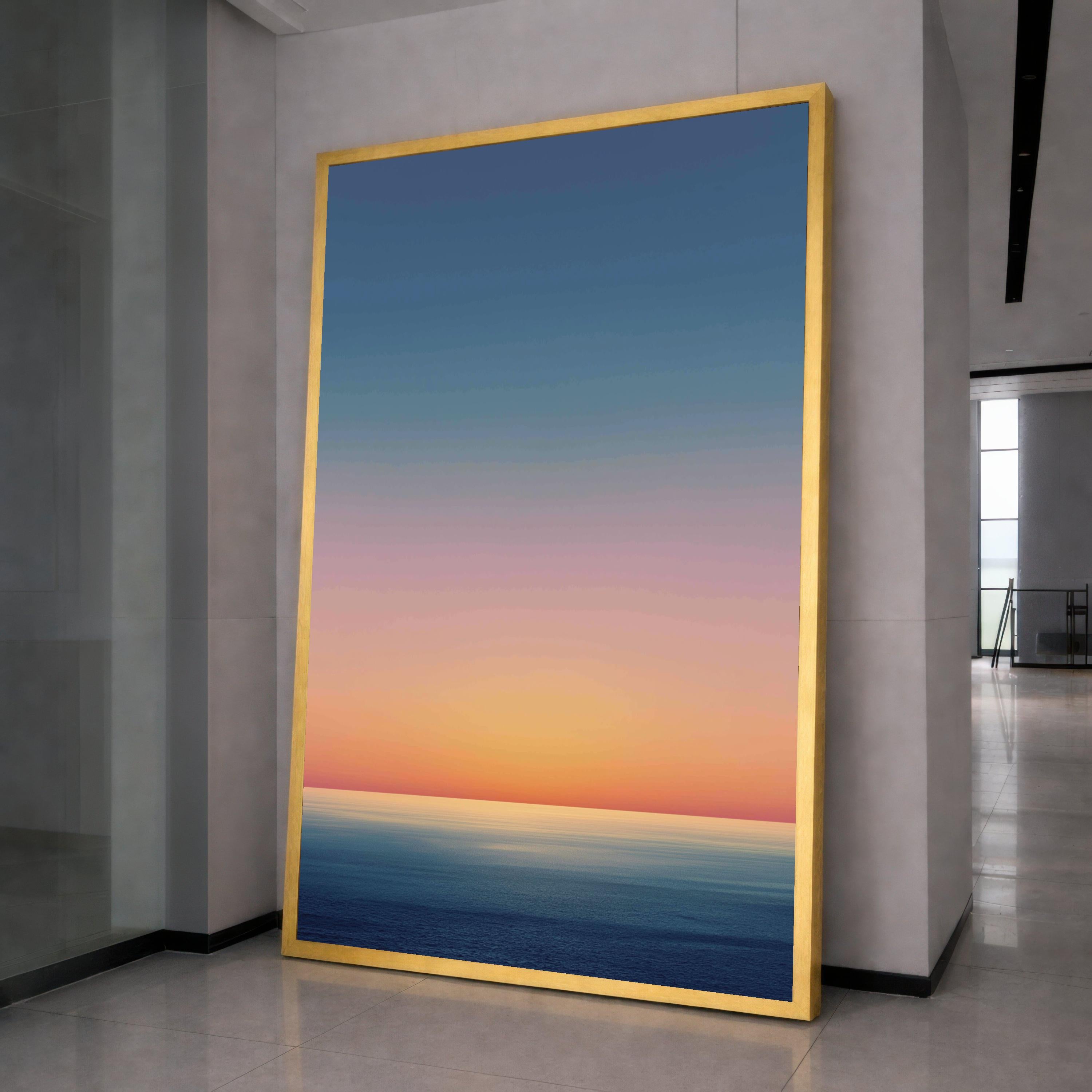 Tranquil Ocean Sunset Canvas, Seascape Wall Art, Soft Gradient Sky Canvas, Coastal Home Decor, Modern Nature Canvas Print