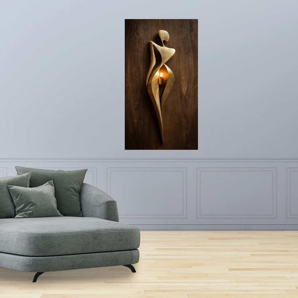Abstract Sculpture Canvas Wall Art, Modern Figurative Design, Gold Art, Contemporary Home Decoration, Elegant Wall Hanging