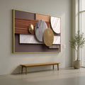 Modern Geometric Shapes Canvas, Abstract Marble Gold Wall Art, Design, Minimalist Home Decor, Luxury Canvas Decoration