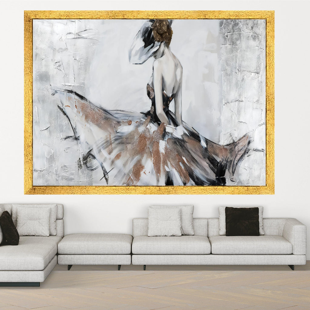 Elegant Ballerina Art Print, Abstract Dance Wall Art, Canvas Decor