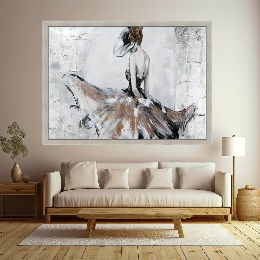 Elegant Ballerina Art Print, Abstract Dance Wall Art, Canvas Decor