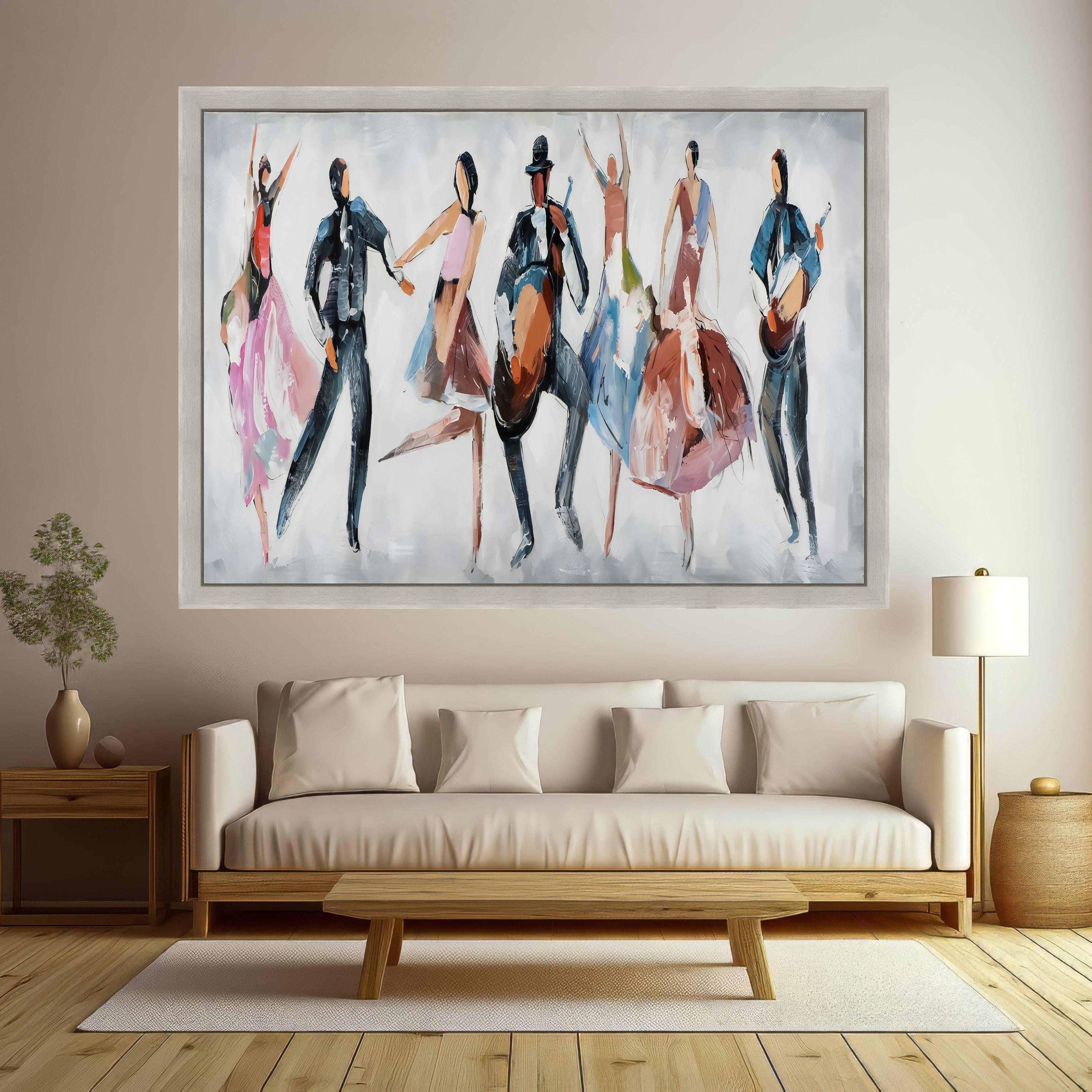 Vibrant Flamenco Dance Canvas, Abstract Spanish Culture Wall Art, Colorful Music and Dance Painting, Modern Home Decoration