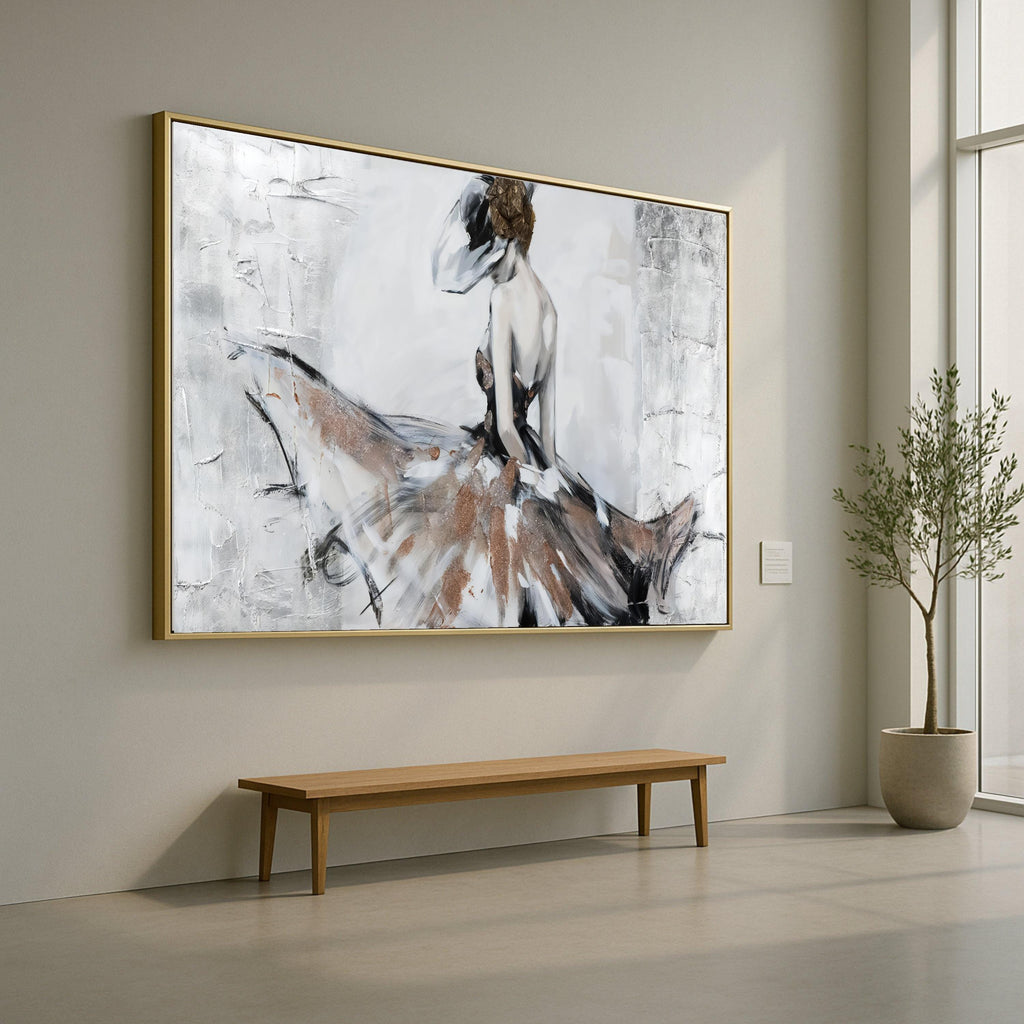 Elegant Ballerina Art Print, Abstract Dance Wall Art, Canvas Decor
