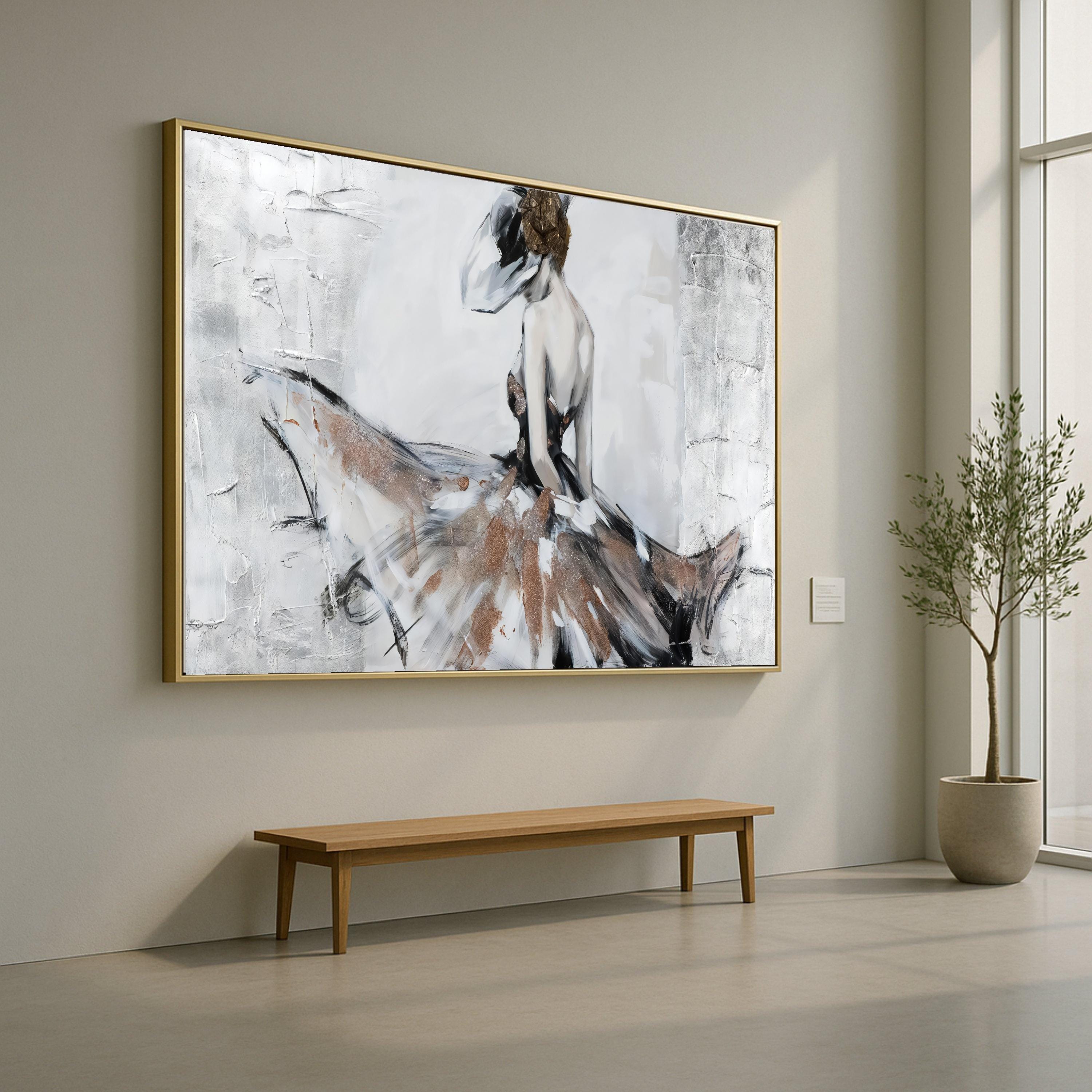 Elegant Ballerina Art Print, Abstract Dance Wall Art, Canvas Decor