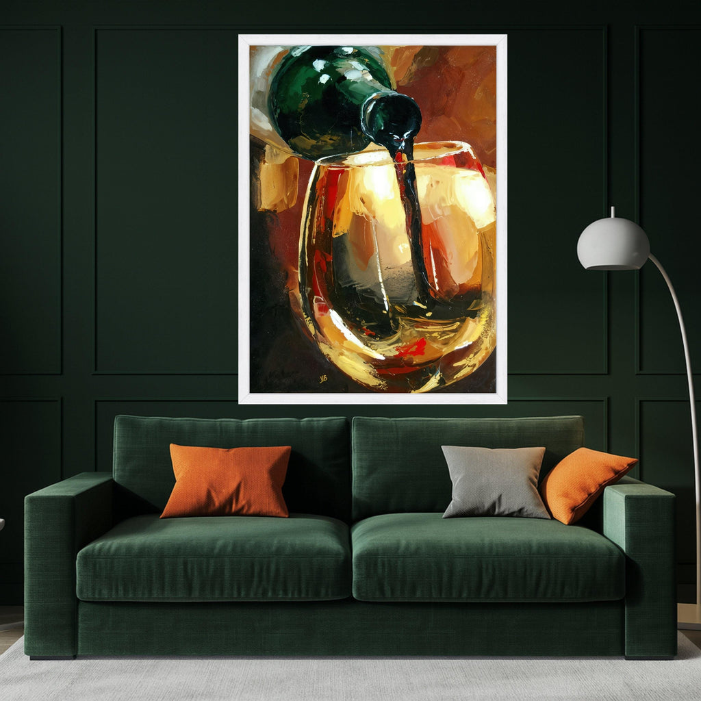 Wine Pouring Canvas Art, Glass of Red Wine Print, Alcohol Beverage Wall Art, Bar Decor, Kitchen Canvas Decoration