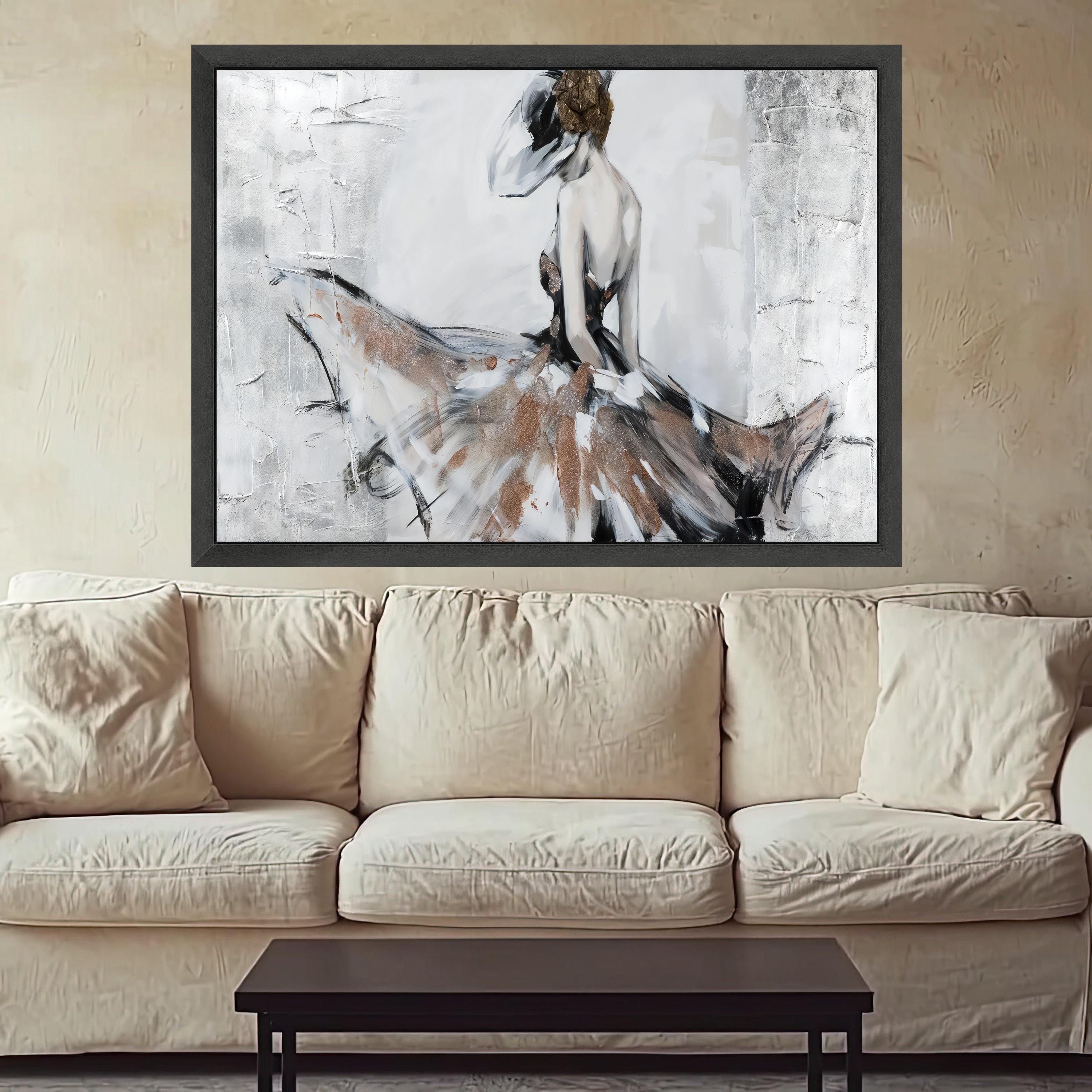 Elegant Ballerina Art Print, Abstract Dance Wall Art, Canvas Decor