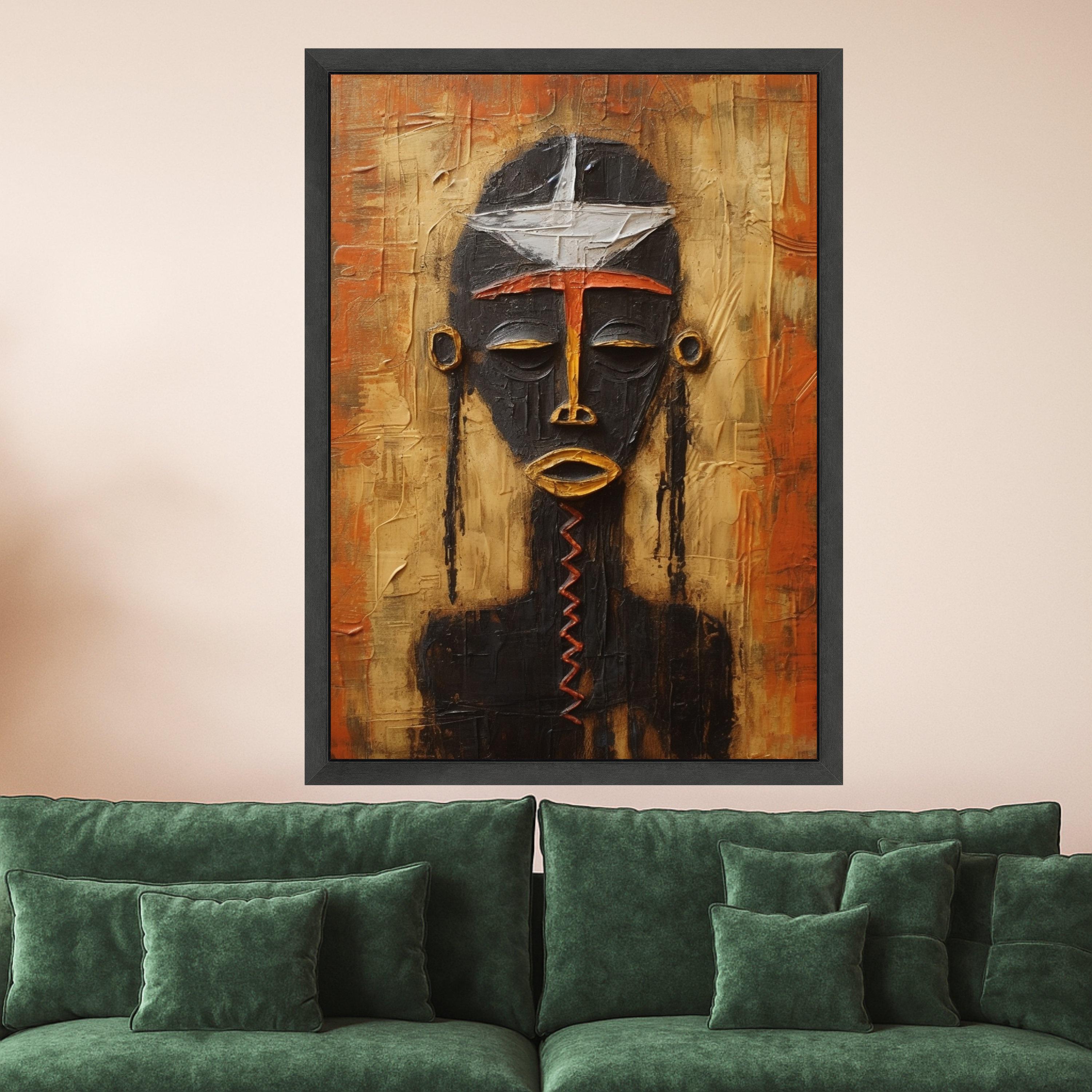 African Tribal Mask Art Canvas Print, Ethnic Wall Art Decor, Canvas Painting