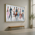 Vibrant Flamenco Dance Canvas, Abstract Spanish Culture Wall Art, Colorful Music and Dance Painting, Modern Home Decoration