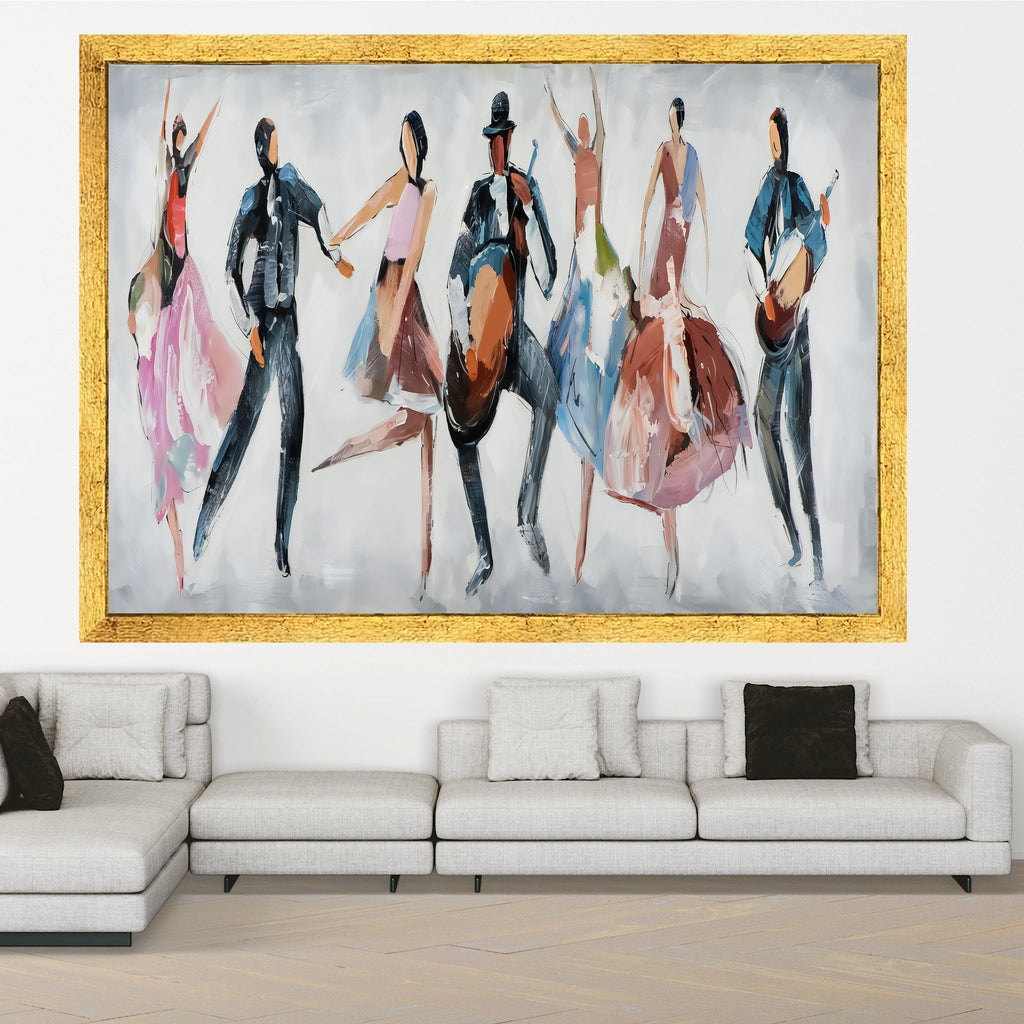 Vibrant Flamenco Dance Canvas, Abstract Spanish Culture Wall Art, Colorful Music and Dance Painting, Modern Home Decoration