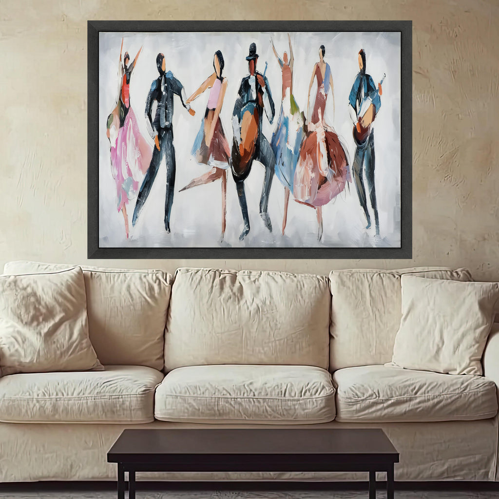 Vibrant Flamenco Dance Canvas, Abstract Spanish Culture Wall Art, Colorful Music and Dance Painting, Modern Home Decoration