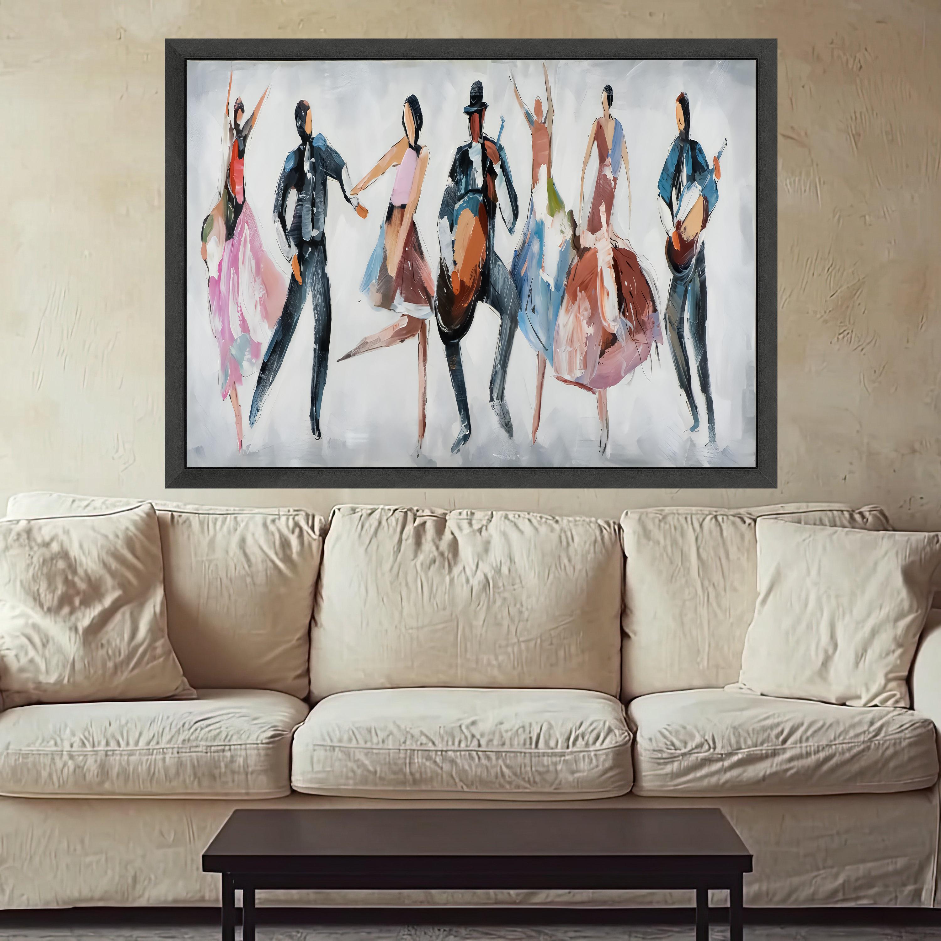 Vibrant Flamenco Dance Canvas, Abstract Spanish Culture Wall Art, Colorful Music and Dance Painting, Modern Home Decoration