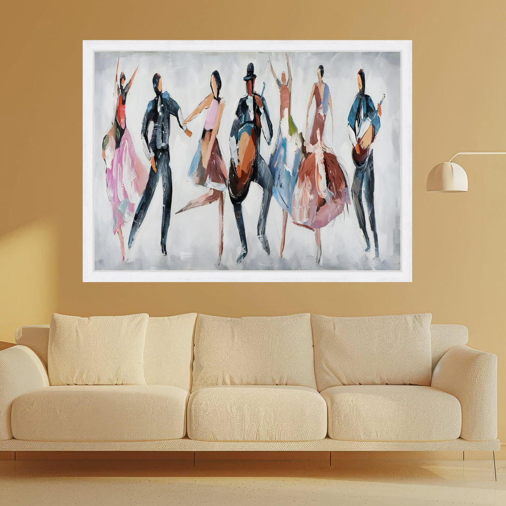 Vibrant Flamenco Dance Canvas, Abstract Spanish Culture Wall Art, Colorful Music and Dance Painting, Modern Home Decoration