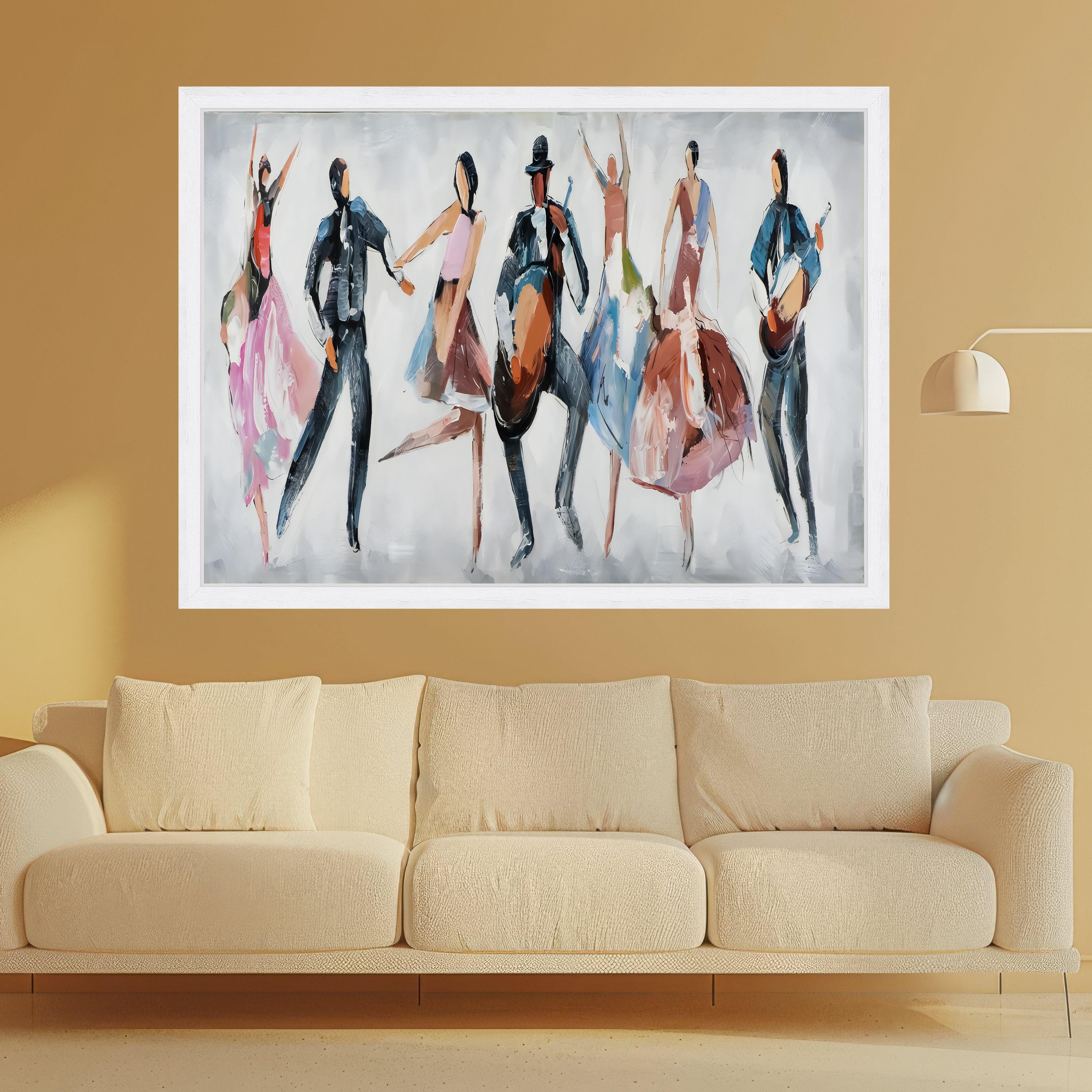Vibrant Flamenco Dance Canvas, Abstract Spanish Culture Wall Art, Colorful Music and Dance Painting, Modern Home Decoration