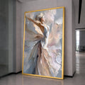 Elegant Dancing Woman Canvas, Abstract Ballet Wall Art, Modern Figure Painting, Feminine Home Decor, Ready to Hang Canvas Art