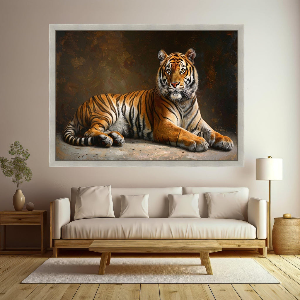Majestic Bengal Tiger Canvas, Realistic Animal Wall Art, Wildlife Decoration, Nature Canvas Print, Big Cat Art for Home