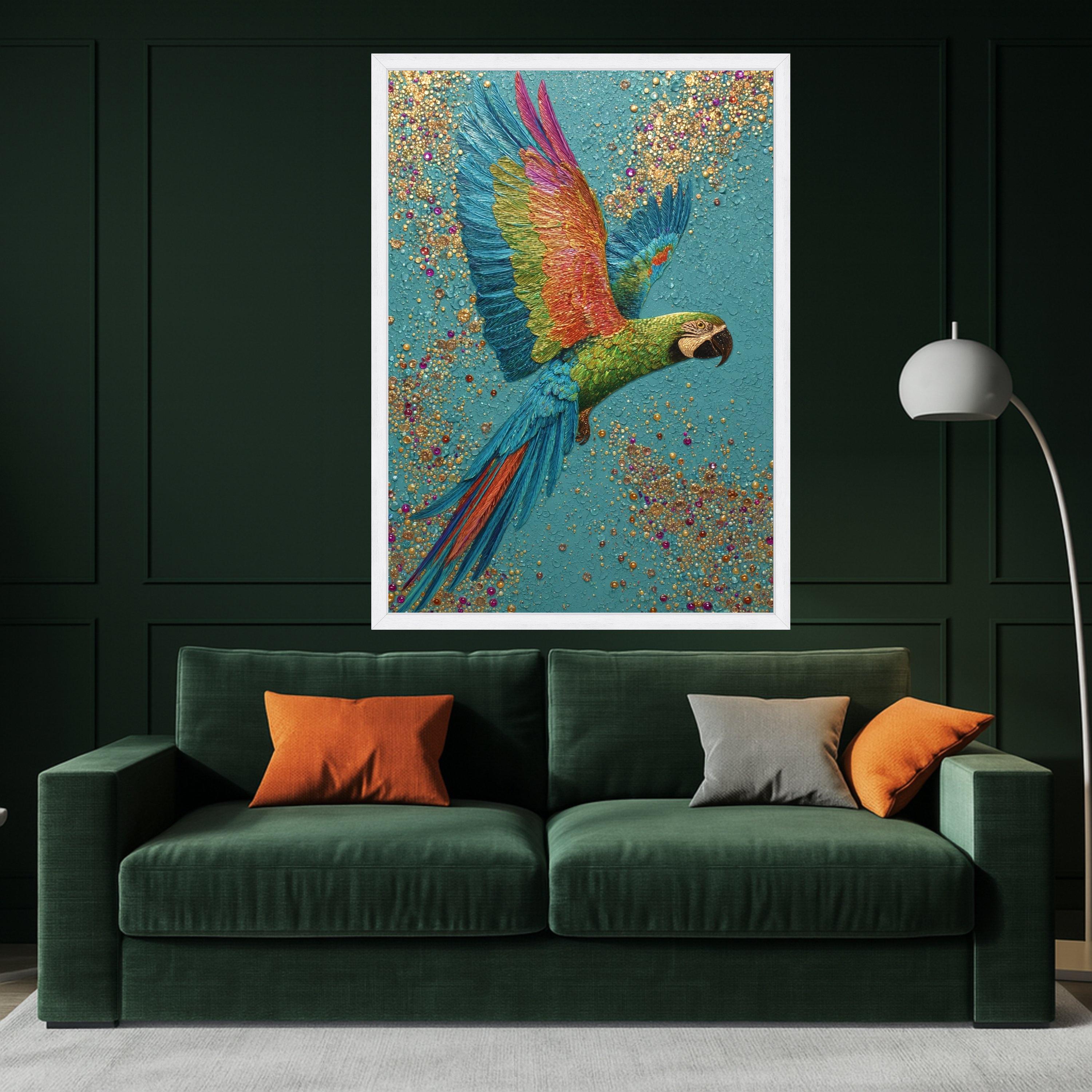 Colorful Parrot Art, Tropical Bird Canvas, Exotic Wall Art, Vibrant Parrot Print, Boho Canvas Decor, Wildlife Wall Print