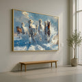 Majestic Wild Horses Running Through Snow Canvas, Winter Nature Wall Art, Animal Landscape Canvas, Dynamic Home Decoration