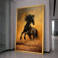 Majestic Black Stallion Art Canvas Wall Art Print Dynamic Running Horse Art Canvas Print Equestrian Wall Art Print Decor