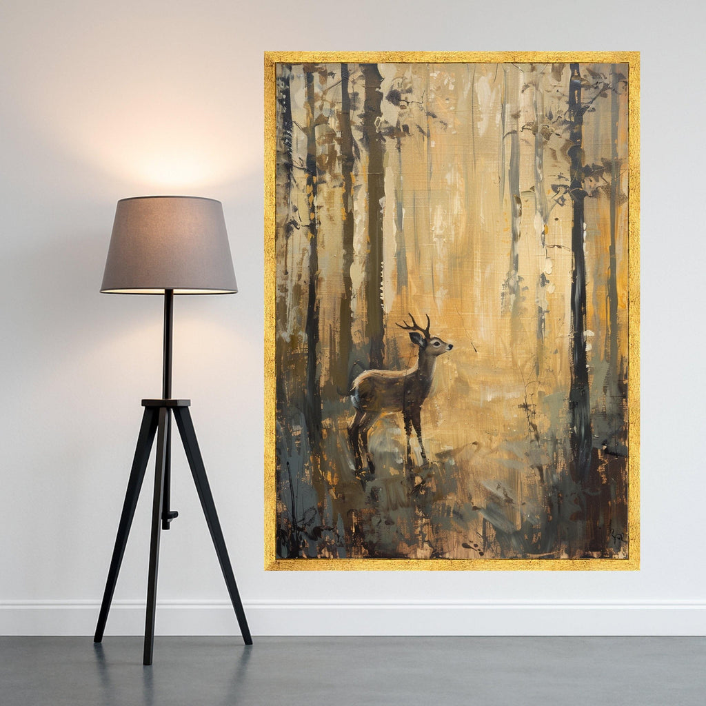 Majestic Deer Art Canvas Wall Art Print Autumn Forest Deer Art Canvas Print Rustic Woodland Wall Art Print Nature Decor