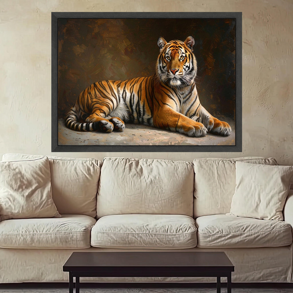 Majestic Bengal Tiger Canvas, Realistic Animal Wall Art, Wildlife Decoration, Nature Canvas Print, Big Cat Art for Home