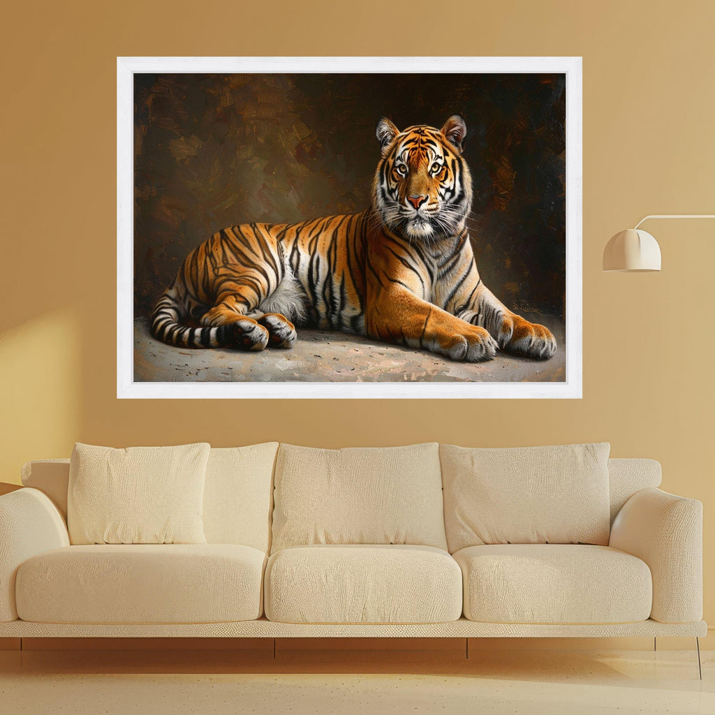 Majestic Bengal Tiger Canvas, Realistic Animal Wall Art, Wildlife Decoration, Nature Canvas Print, Big Cat Art for Home