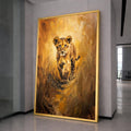 Young Lion Cub Canvas Wall Art, Wildlife Safari Animal Painting, Nature Scene Canvas, African Wildlife Decor, Ready to Hang Wall Decoration
