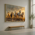Wild Horses Running Canvas, Sunset Landscape Wall Art, Nature Animal Print, Motion Energy Canvas, Rustic Home Decor, Ready to Hang