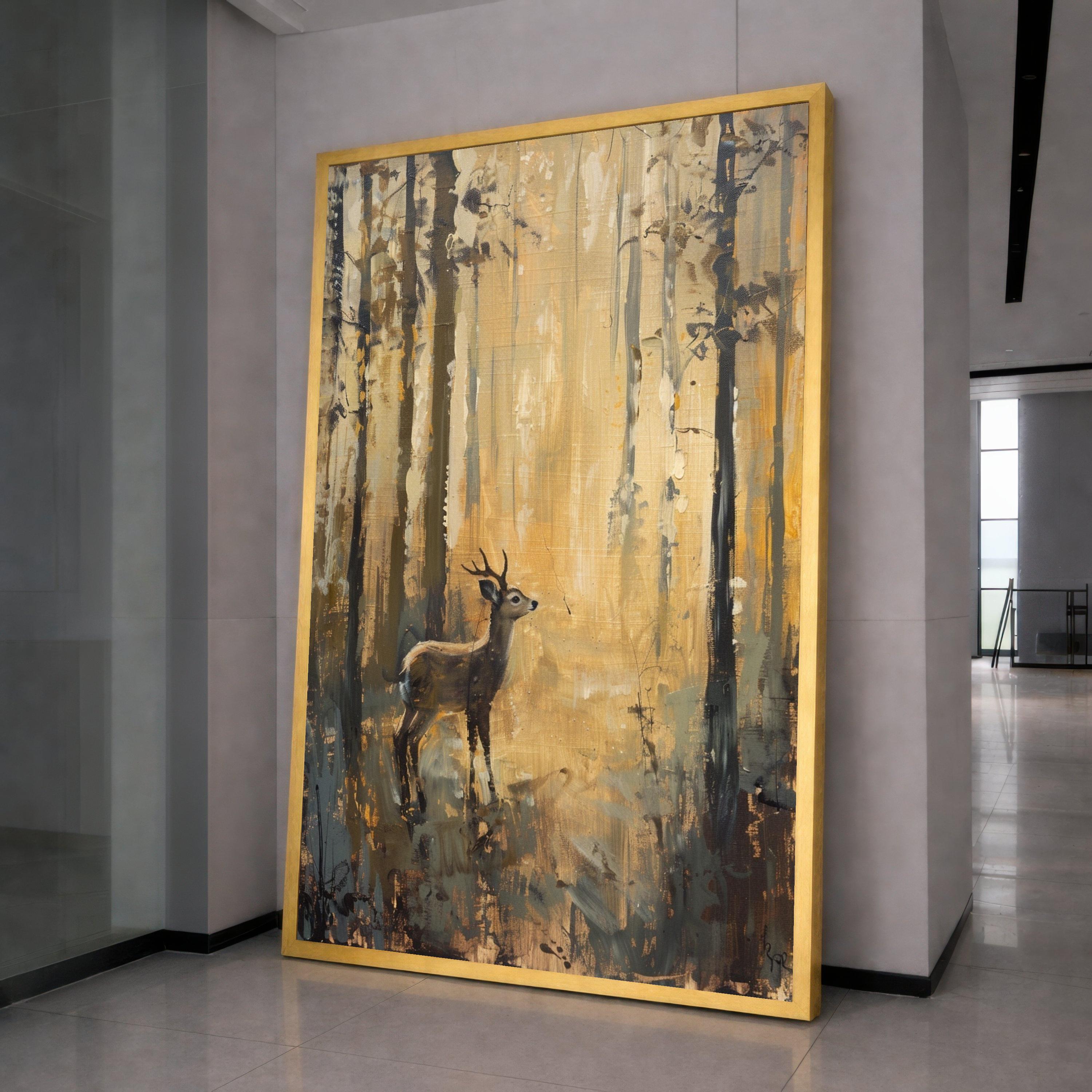 Majestic Deer Art Canvas Wall Art Print Autumn Forest Deer Art Canvas Print Rustic Woodland Wall Art Print Nature Decor
